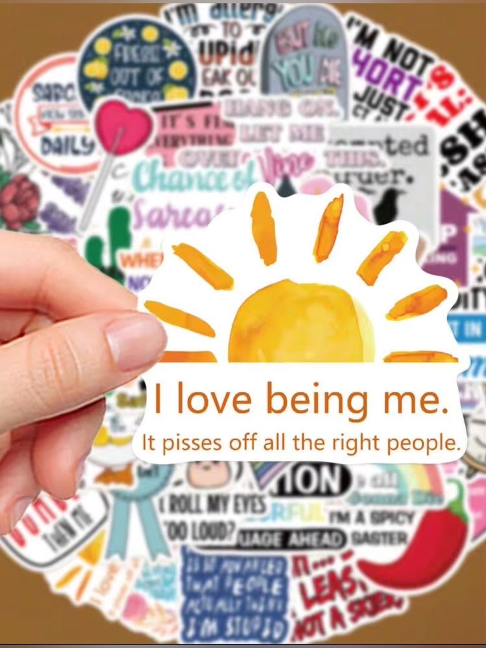 50-Piece Waterproof Snarky Sticker Set 😏 - Boutique